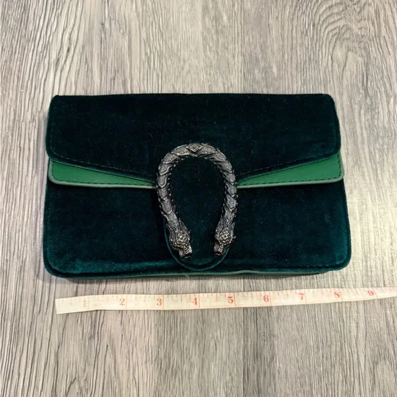 Green velvet bag - Picture 6 of 6